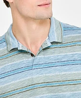 Sun + Stone Men's Regular-Fit Textured Stripe Polo Shirt, Exclusively at Macy's