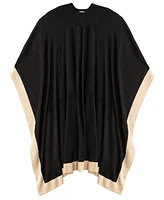 Lauren Ralph Tissue Lightweight Ruana with Border