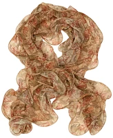 Lauren Ralph Pre-Spring Floral Double Ruffle Scarf