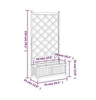 Planter with Trellis Black Solid Wood Fir