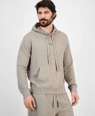 Guess Men's Regular-Fit Textured Botanical Jacquard Hoodie