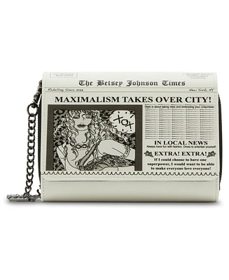 Betsey Johnson Newspaper Printed Small Crossbody Bag