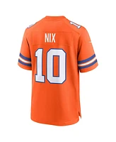 Nike Men's Bo Nix Orange Denver Broncos Mile High Collection 1977 Throwback Player Game Jersey