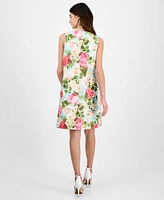 Anne Klein Women's Printed Sleeveless Scuba Shift Dress