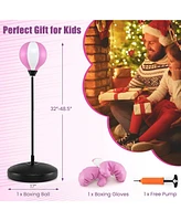 Inflatable Punching Bag for Kids Ages 3+ Height Adjustable Kids Punching Bag with Stand