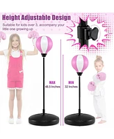 Inflatable Punching Bag for Kids Ages 3+ Height Adjustable Kids Punching Bag with Stand