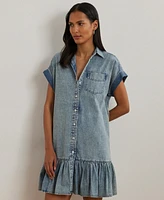 Lauren Ralph Women's Denim Short-Sleeve Shirtdress