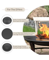 Outdoor Fire Pit Bowl Replacement Insert for Diy Ring or Existing Stand - Wood-Burning Fire Bowl for Outside