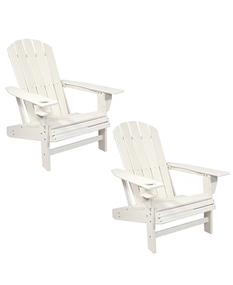 Outdoor Lake Style Adirondack Chair with Cup Holder