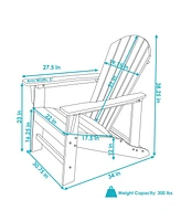 All-Weather Upright Adirondack Chair - For Patio or Yard 300-Pound Capacity 38.25-Inch Set of 2 Red