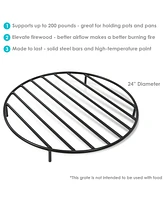 Inch Round Heavy-Duty Steel Fire Pit Grate - For Outdoor Firepits