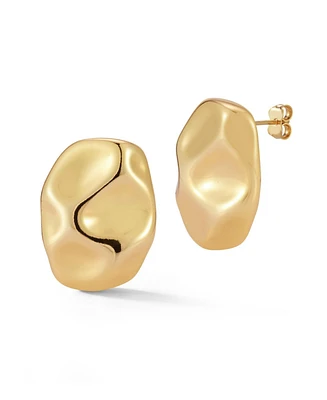 Rachel Zoe Gold Plated Square Oval Sculptural Statement Studs