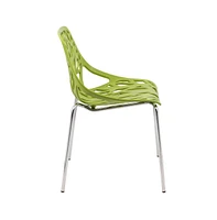 LeisureMod Modern Asbury Dining Chair w/ Chromed Legs