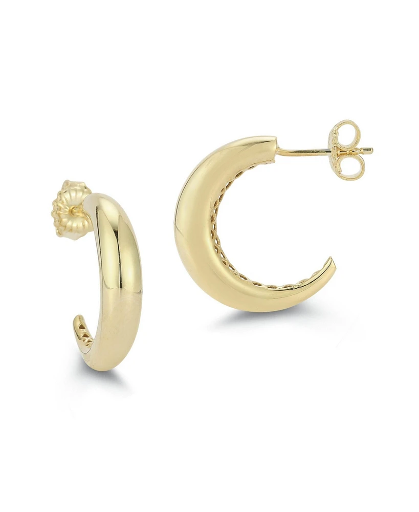 Rachel Zoe 14K Gold Plated Sterling Silver Graduated Crescent Hoop Earrings