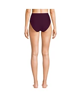 Lands' End Women's Ribbed Smoothing High Waisted Bikini Bottoms