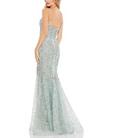 Mac Duggal Women's Embellished Sleeveless Plunge Neck Trumpet Gown