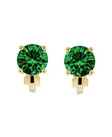 Bling Jewelry 2CT Solitaire Round Cubic Zirconia Cz Clip On Stud Earrings Non Piercing