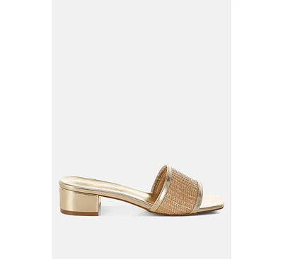 Gisella Raffia Slip On Sandals