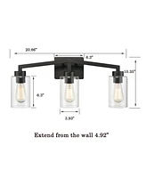 Moose Bernina Industrial Black Bathroom Vanity Light Sconce 3-Light