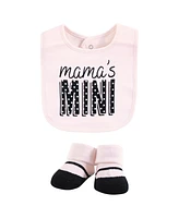 Hudson Baby Infant Girl Cotton Bib and Sock Set, Mamas Mini Dot, One Size