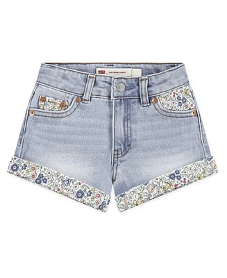 Levi's Little Girls Print Block Mom Shorts