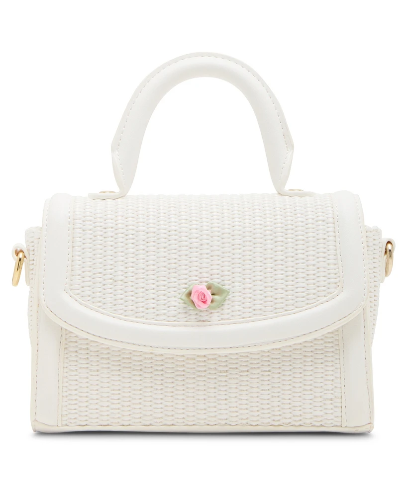 Madden Girl Veras Raffia Top Handle Satchel Bag