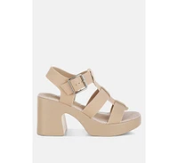 Avalon Chunky Pin Buckle Platform Heels