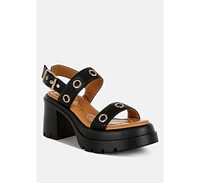 Urla Eyelet Detail Platform Heel Sandals