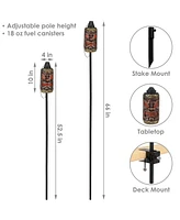 Set of 2 Tiki Face Torch – 24 to 66-Inch Outdoor Patio and Lawn Torches - Adjustable Height, 3-in-1 Torches for Patio, Garden & Backyard