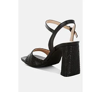 Elana Textured Faux Leather Heels