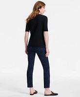 Jm Collection Womens Embellished Elbow Sleeve Sweater Jacquard Slim Pants Exclusively At Macys