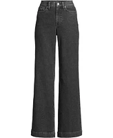 Lands' End Women's Tall Recycled Denim High Rise Wide Leg Jeans