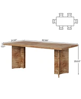 Tribesigns 63-inch Dining Table for 4-6, Farmhouse Kitchen Table with Large Tabletop, Rectangular Dinner Eating Table for Dining Room, Living Room, Ki