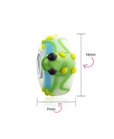 Bling Jewelry Green Yellow Toad Frog Glass Charm Bead for European Bracelet 3D Lampwork Murano