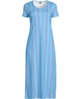 Lands' End Petite Cotton Short Sleeve Midcalf Nightgown