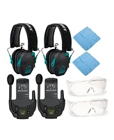 Walkers Razor Shooting Muffs (Black/Teal) (2 Pack) with Accessory