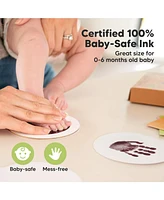 KeaBabies 2pk Round Inkless Ink Pad for Baby Hand and Footprint Kit, Clean Touch Dog Paw, Nose Print & Pet Safe
