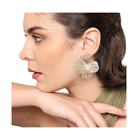 Floral Palmate Drop Earrings