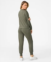 Cable & Gauge Women's Yummy V-Neck Sweatshirt and Jogger Matching Set