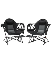 Outsunny Hammock Camping Chair Set of 2 with Adjustable