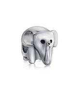 Bling Jewelry Lucky Elephant Charm Bead in Oxidized Sterling Silver for European Bracelets