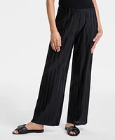 Jm Collection Women's Plisse Wide-Leg Pull-On Pants, Exclusively at Macy's