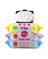 Paws & Bones Pet Wipes for Dogs and Cats in 3-Pack, Grooming Wipes for Butt, Paw, Fur, Eyes, Ears, Face
