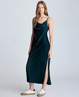 Kenneth Cole Women's Satin Cowlneck Maxi Dress