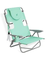 Ostrich On Your Back Folding Reclining Outdoor Camping Lawn Chair, Teal (2 Pack)