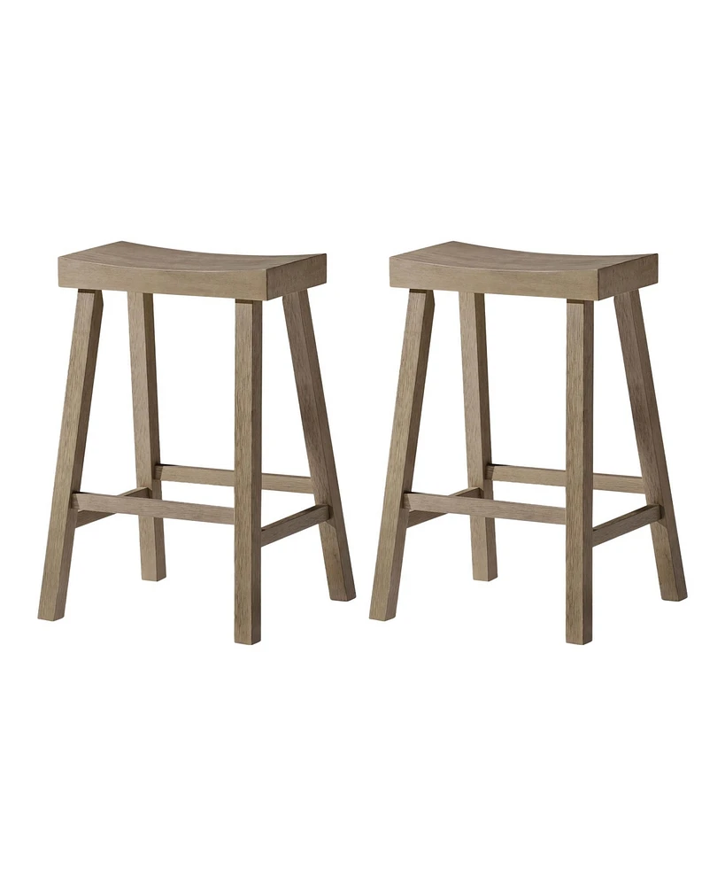 Maven Lane Vincent Wooden Rustic Aesthetic Kitchen Counter Stool, Set of 2