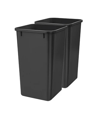 Rev-a-Shelf Polymer Replacement 27 qt. Trash Bin, Black, 2 Pack, Rv-1024-18-2