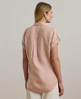 Lauren Ralph Dolman-Sleeve 100% Linen Shirt