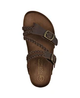 White Mountain Women's Haziest Round Toe Flat Sandals