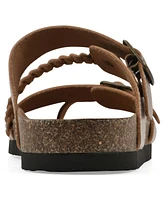White Mountain Women's Hammy Round Toe Flat Sandals